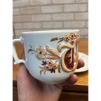 "Think of Me" 1900s Tea Cup and Saucer with Mustache Guard