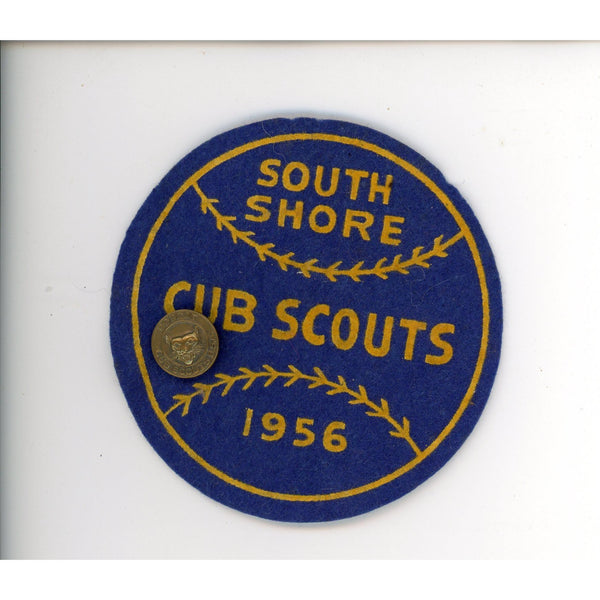 Vintage South Shores Wisconsin Cub Scouts Patch W/ Brass Pin Bobcat 4" Diameter