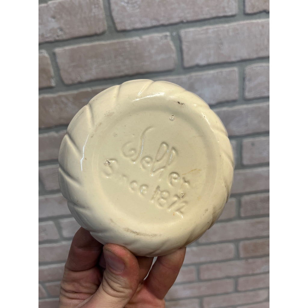 Vintage 1950s Weller White Ceramic Planter Base Drip Tray Dish Plate 4.5"