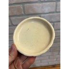 Vintage 1950s Weller White Ceramic Planter Base Drip Tray Dish Plate 4.5"
