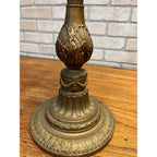 Vintage Neoclassical Brass Tone Table Lamp Base Dual Socket Pull Chain Ornate