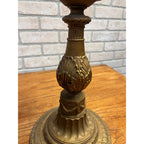 Vintage Neoclassical Brass Tone Table Lamp Base Dual Socket Pull Chain Ornate
