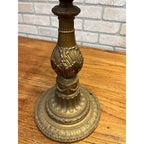 Vintage Neoclassical Brass Tone Table Lamp Base Dual Socket Pull Chain Ornate