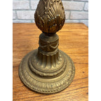 Vintage Neoclassical Brass Tone Table Lamp Base Dual Socket Pull Chain Ornate