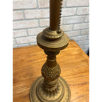 Vintage Neoclassical Brass Tone Table Lamp Base Dual Socket Pull Chain Ornate