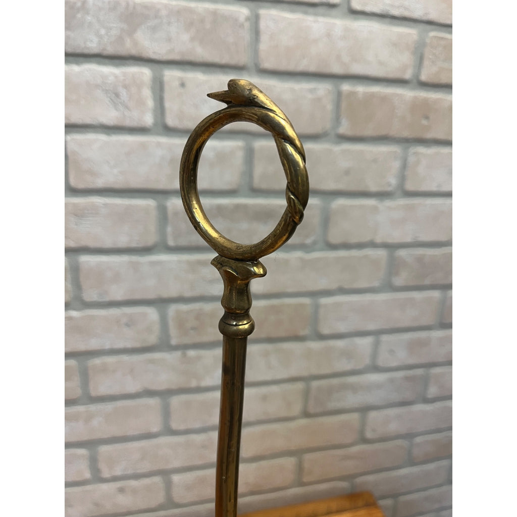 Antique 19th c. Italian Brass "Lucerna" Table Oil Lamp w/Snuffer & Tweezers