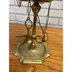 Antique 19th c. Italian Brass "Lucerna" Table Oil Lamp w/Snuffer & Tweezers