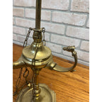 Antique 19th c. Italian Brass "Lucerna" Table Oil Lamp w/Snuffer & Tweezers