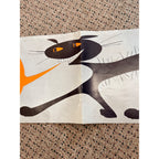 Vintage 1950s Halloween Trick or Treat Advertising Sign Banner Black Cat Econo Gas