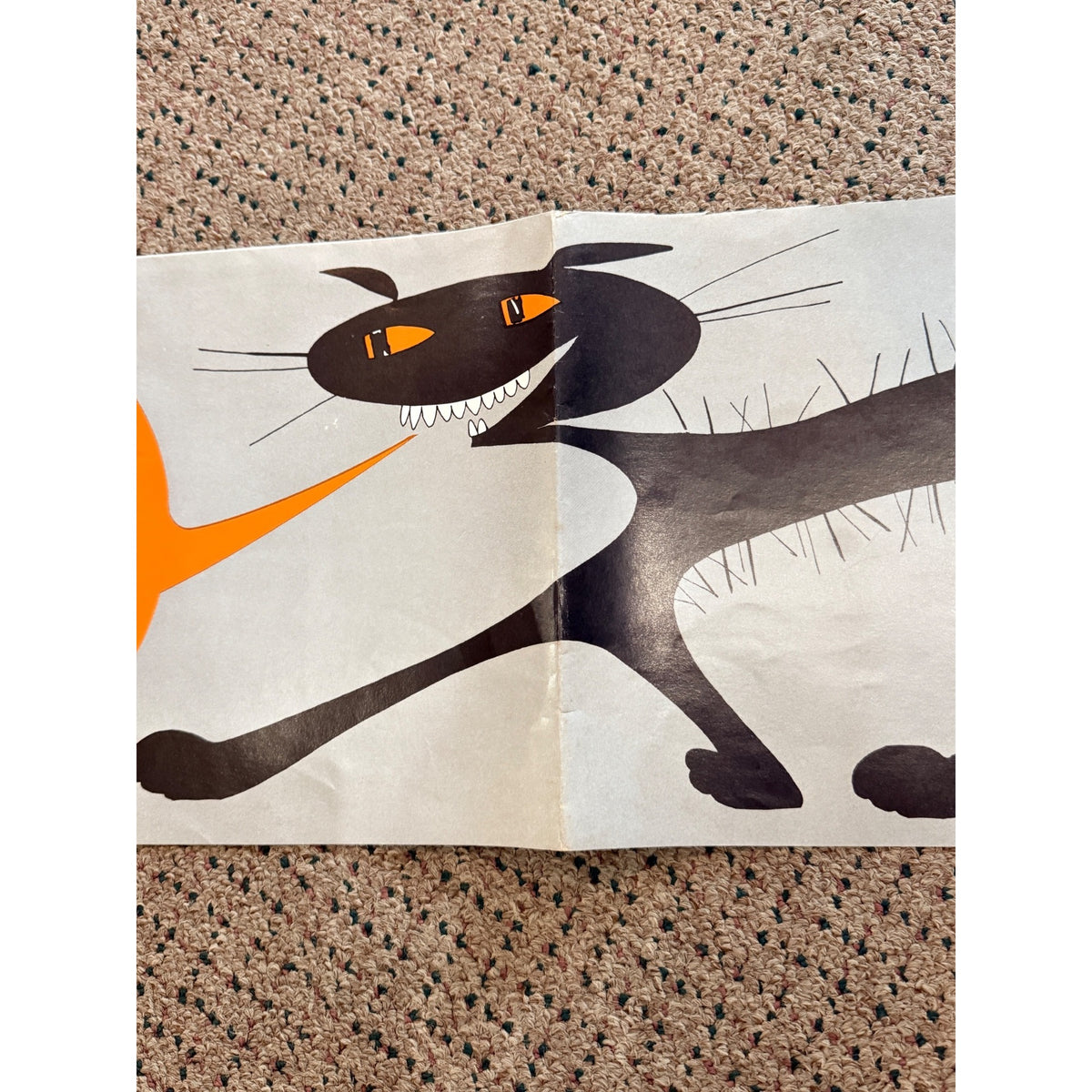 Vintage 1950s Halloween Trick or Treat Advertising Sign Banner Black Cat Econo Gas