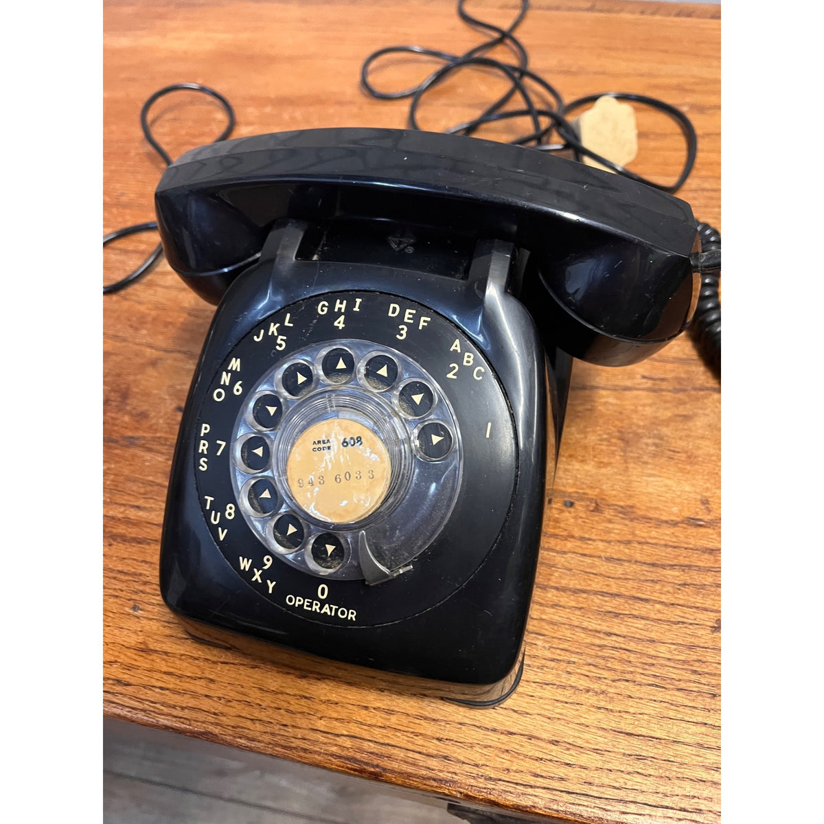 Vintage Electric Black Plastic Tabletop Rotary Telephone Monophone Northlake, Illinois USA