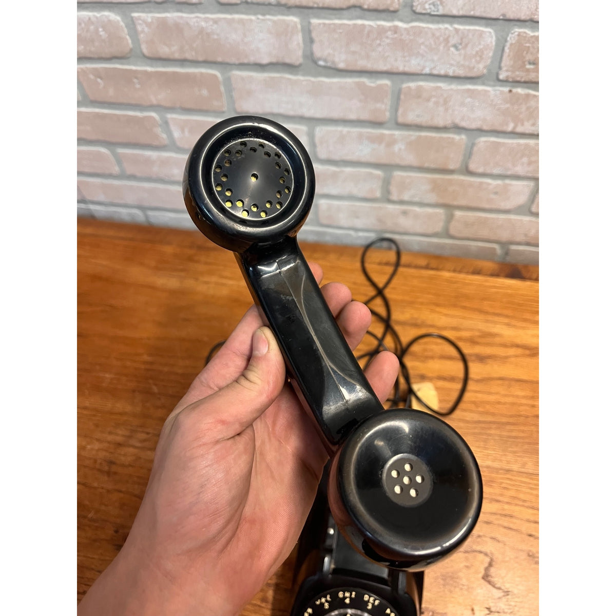 Vintage Electric Black Plastic Tabletop Rotary Telephone Monophone Northlake, Illinois USA