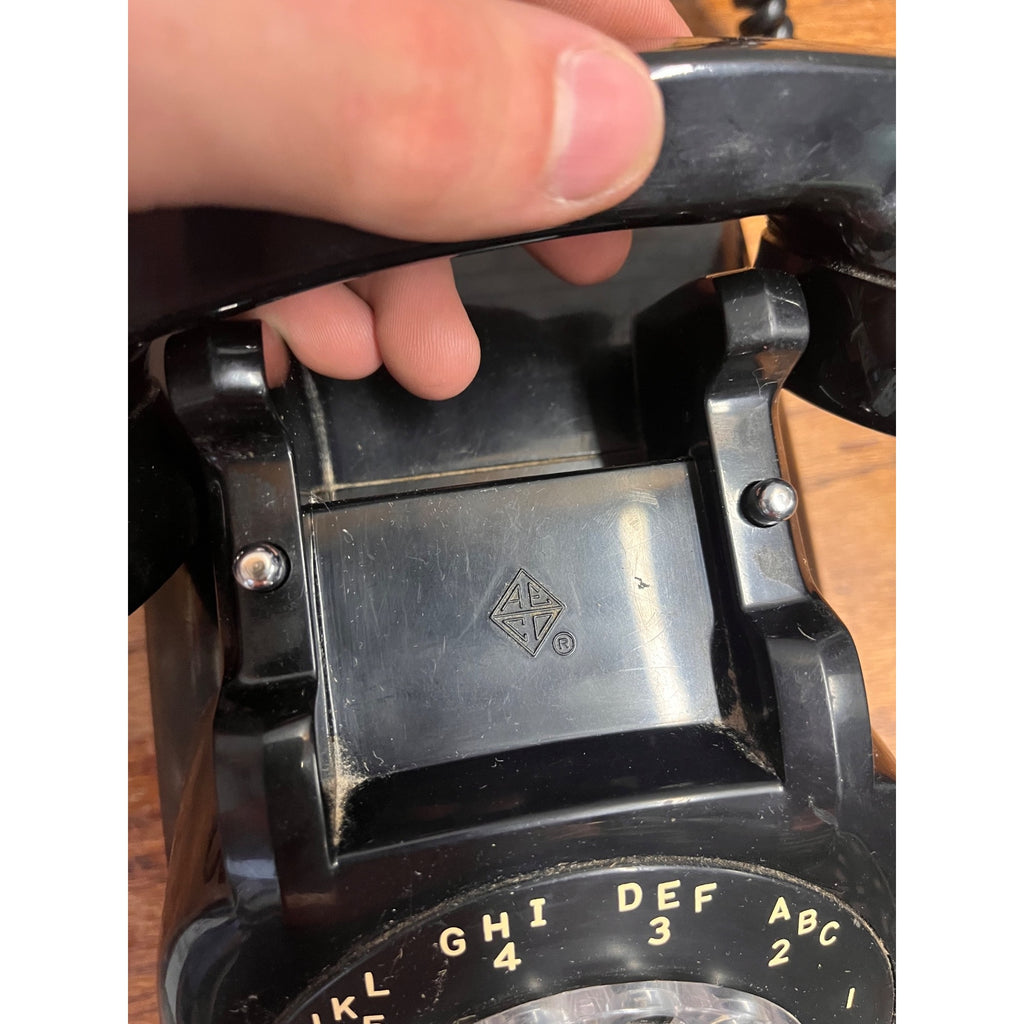 Vintage Electric Black Plastic Tabletop Rotary Telephone Monophone Northlake, Illinois USA