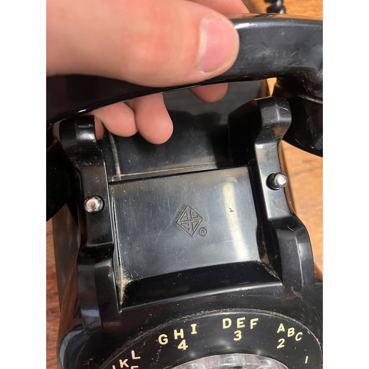 Vintage Electric Black Plastic Tabletop Rotary Telephone Monophone Northlake, Illinois USA