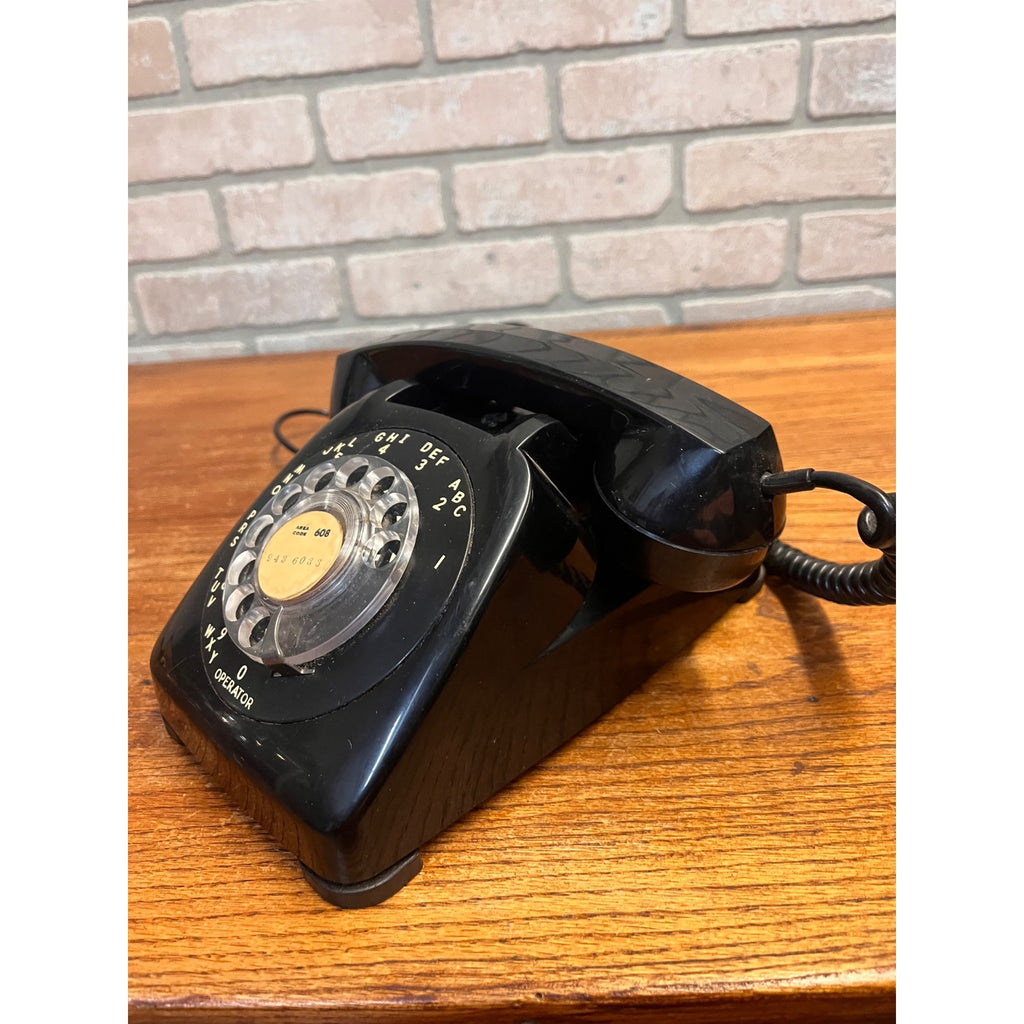Vintage Electric Black Plastic Tabletop Rotary Telephone Monophone Northlake, Illinois USA