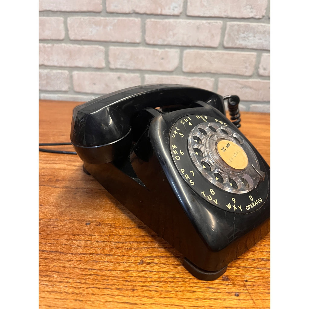 Vintage Electric Black Plastic Tabletop Rotary Telephone Monophone Northlake, Illinois USA