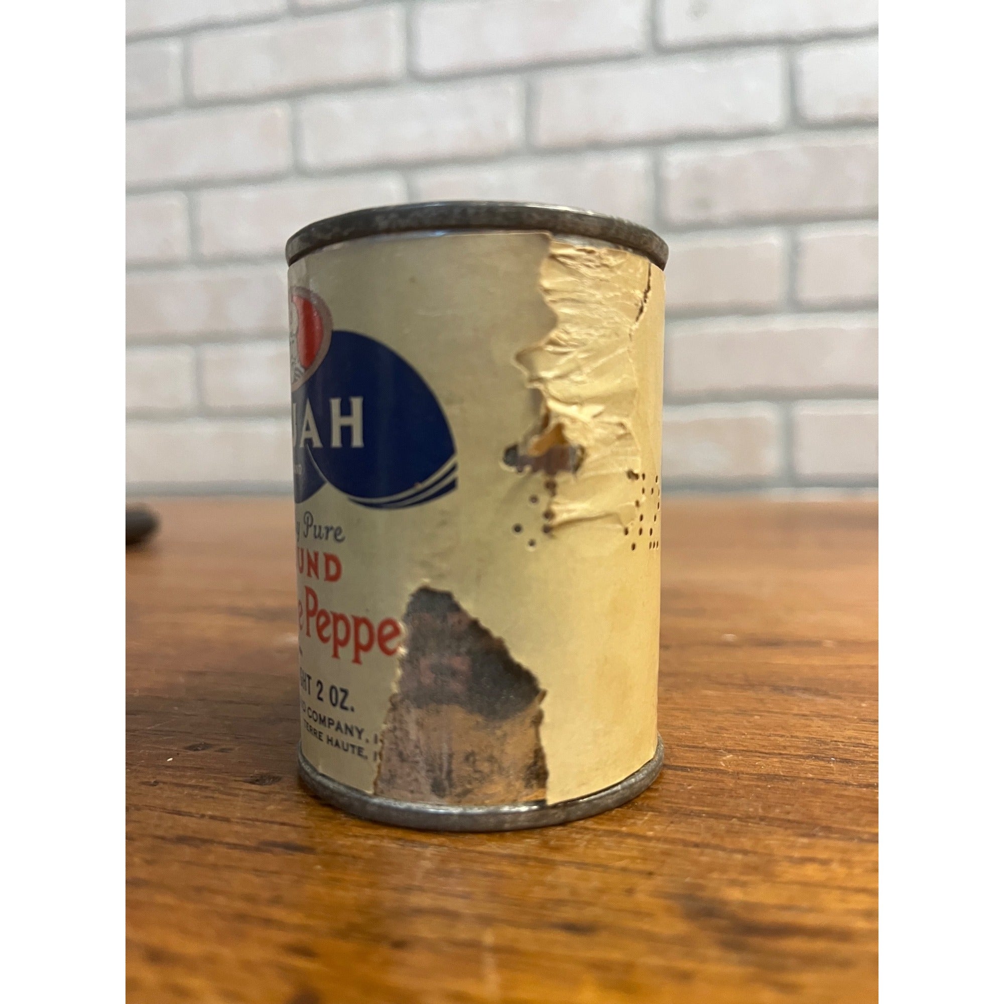 Vintage Rajah Brand Pepper ROUND Spice Tin Kitchen Decor