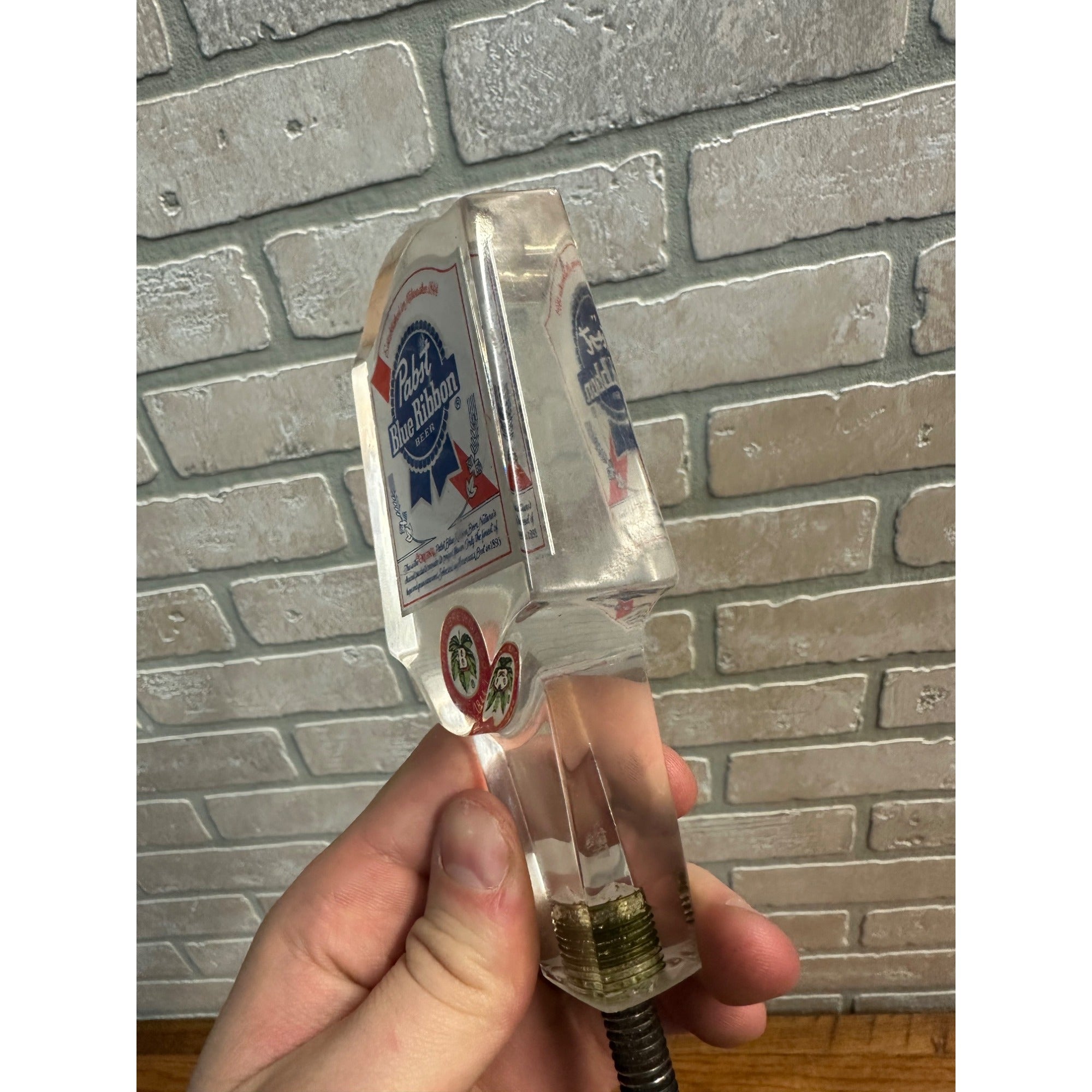 Vintage 1960s Pabst Blue Ribbon Beer Acrylic 5-1/2" Tap Handle Knob Tapper Bar Pub