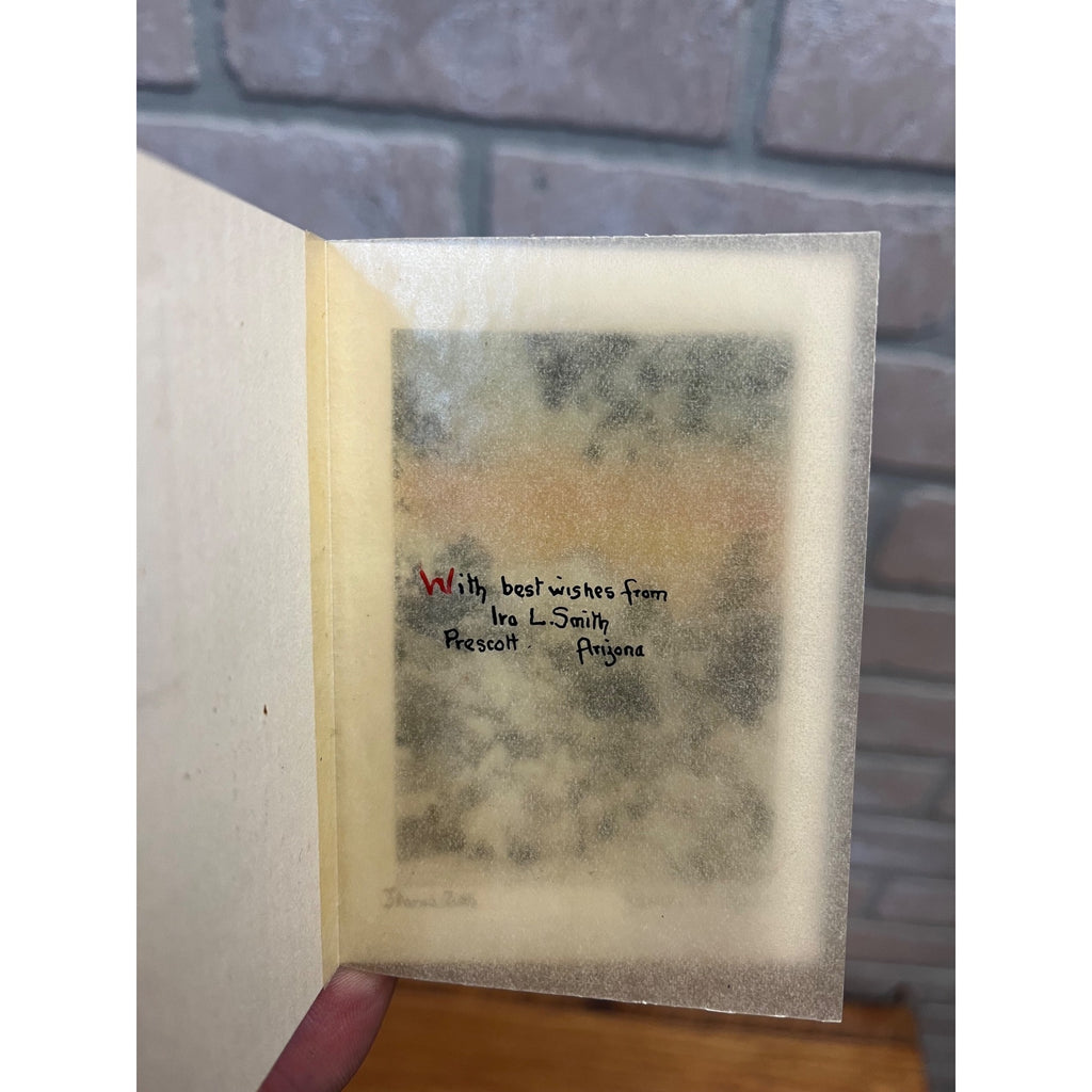 c1930s Prescott Arizona Christmas Card Thumb Butte Hand Colored Photo Yavapai