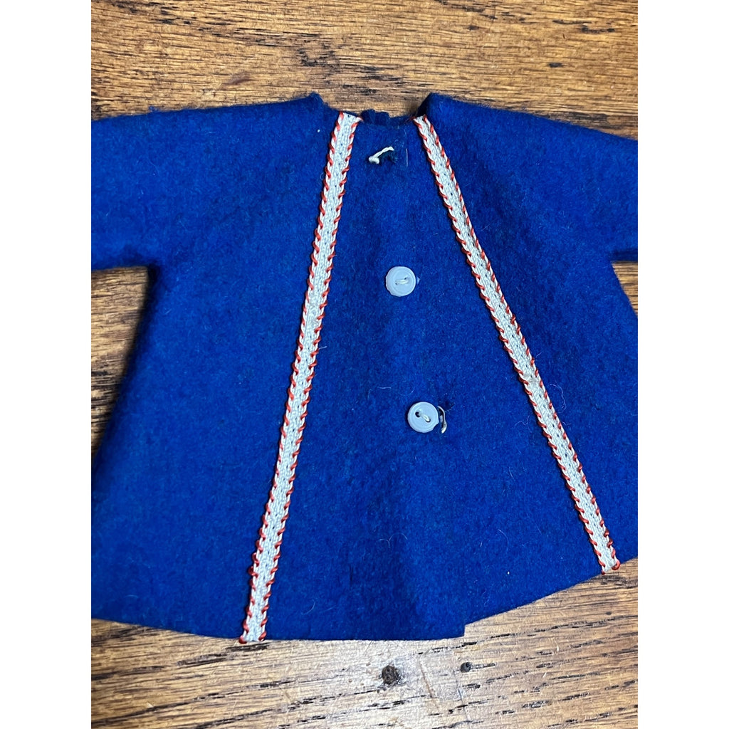 Vintage 1960s Ideal Tammy Doll Family Pepper's Frost Frolics Blue Felt Winter Coat