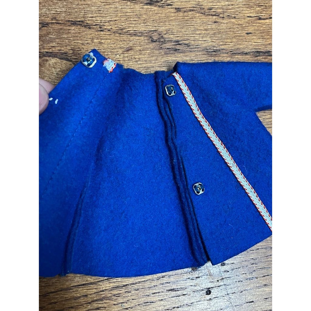 Vintage 1960s Ideal Tammy Doll Family Pepper's Frost Frolics Blue Felt Winter Coat