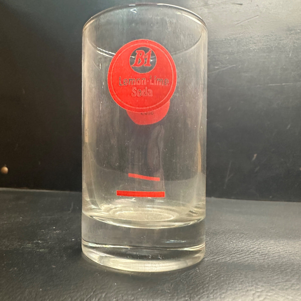 Vintage B-1 Lemon Lime Red ACL Soda Fountain Glass