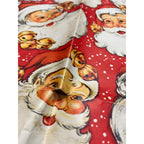 Vintage 1950s Christmas Wrapping Paper Single Sheet Gift Wrap - Santa Claus Red