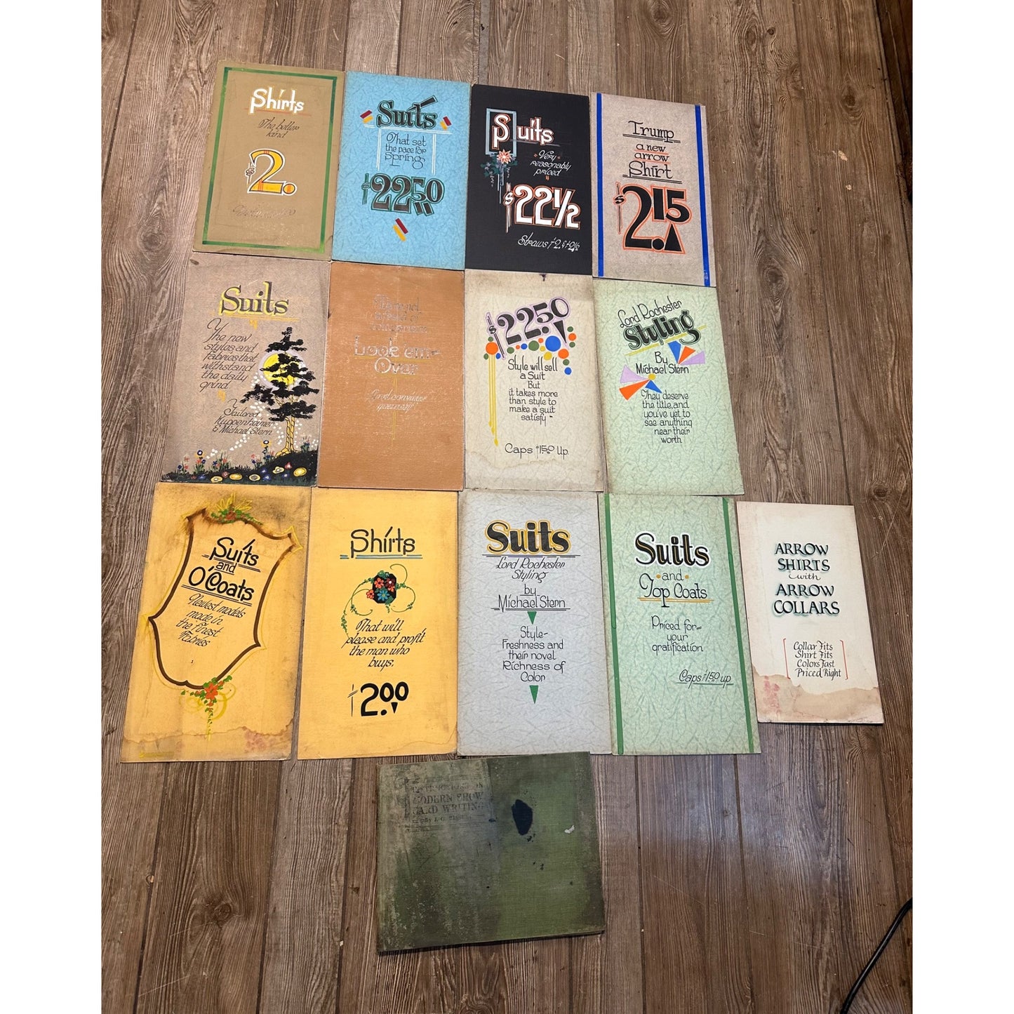 Vintage 1900s Lot (13) Clothing Department Store Handmade Signs