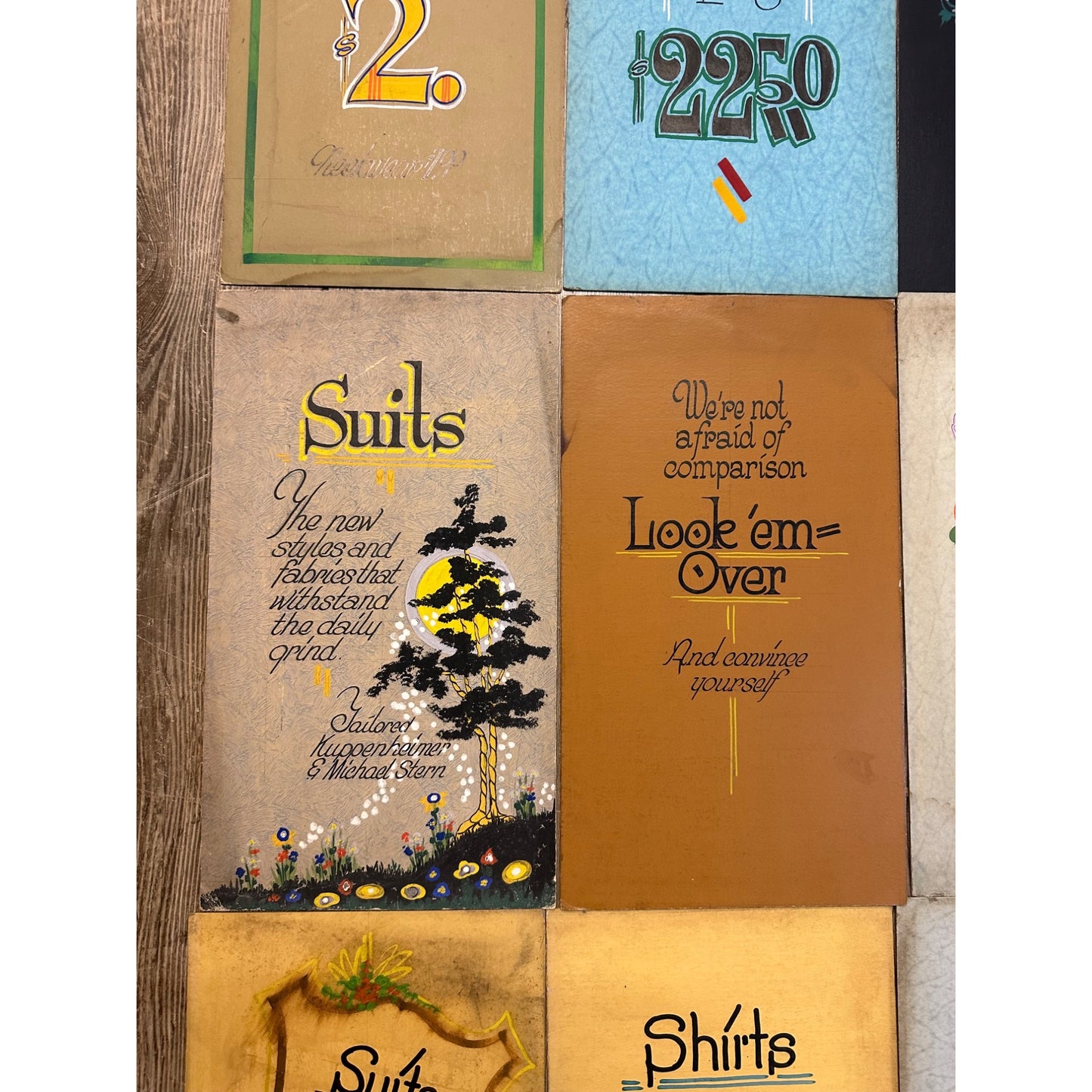 Vintage 1900s Lot (13) Clothing Department Store Handmade Signs