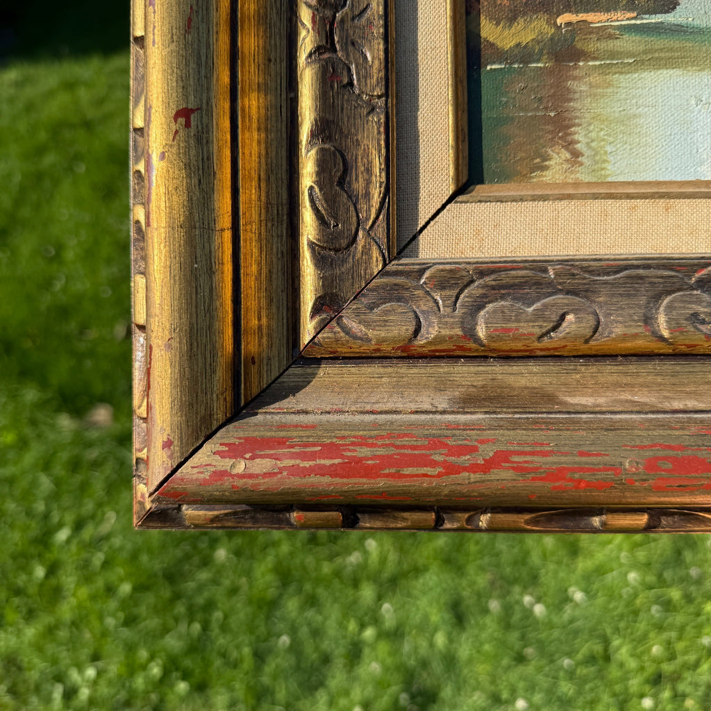 Original William Bradley Signed Oil on Canvas Art Landscape Framed 1880-1945