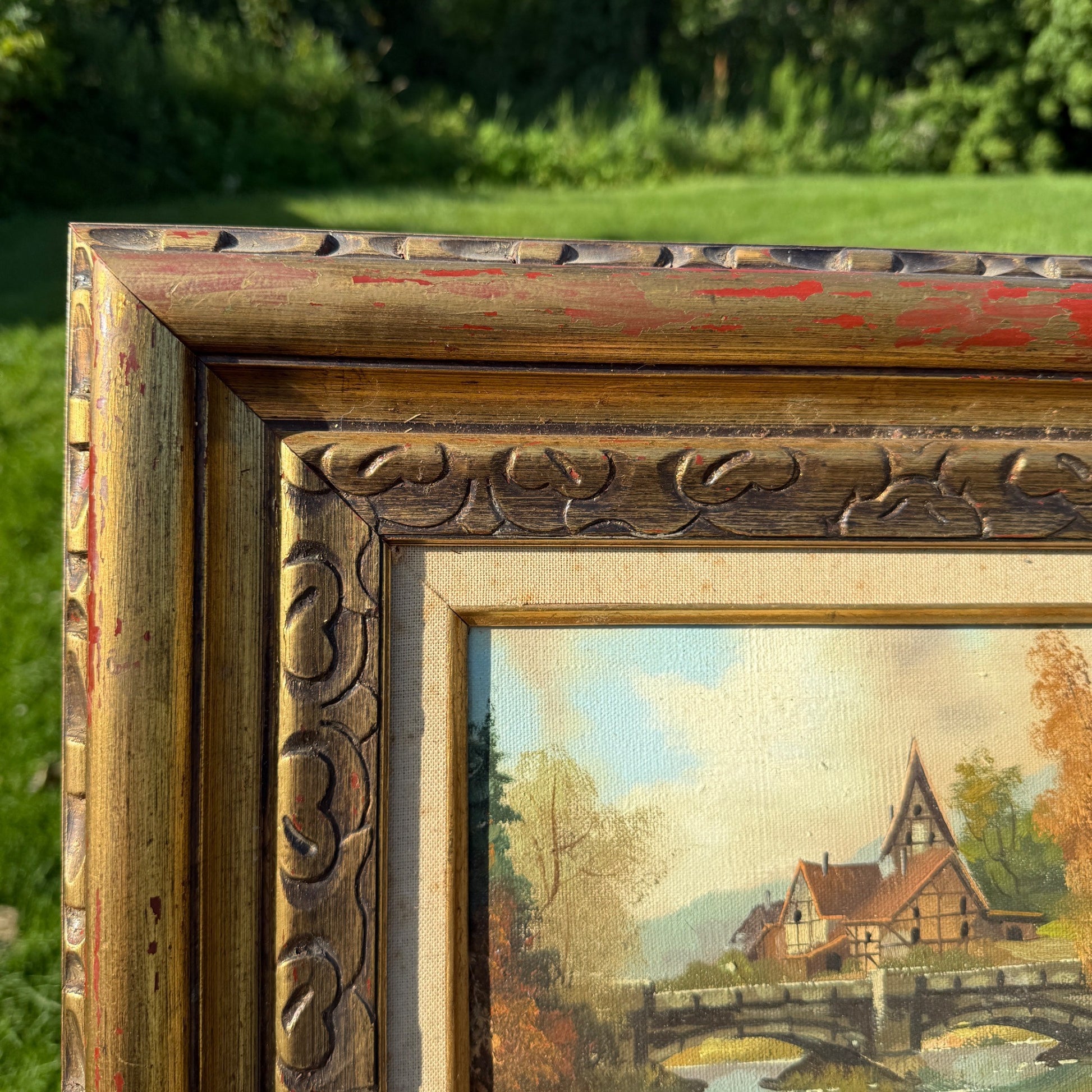 Original William Bradley Signed Oil on Canvas Art Landscape Framed 1880-1945