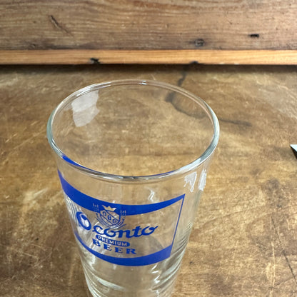 Vintage Oconto Wisconsin Blue Shell Beer Glass 4.5" tall