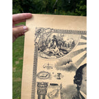 Original Antique 1894 Odd Fellowship Masonic Lithograph Litho Print Odd Fellows