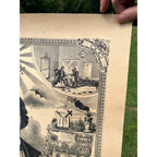Original Antique 1894 Odd Fellowship Masonic Lithograph Litho Print Odd Fellows