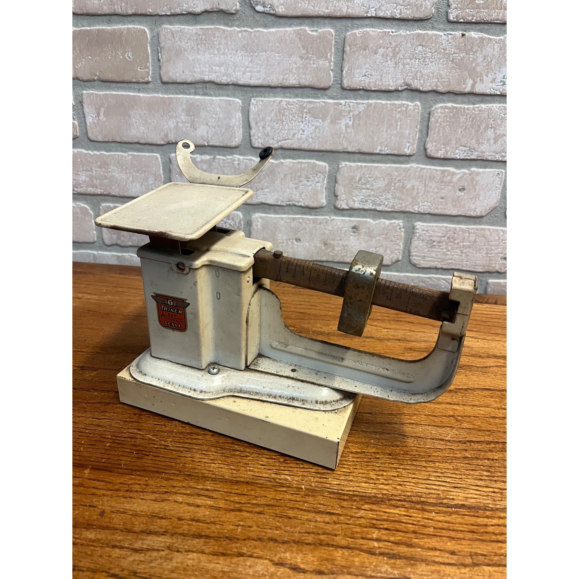 Vintage Triner Beam Scale Apothecary Pharmacy Drug Store White