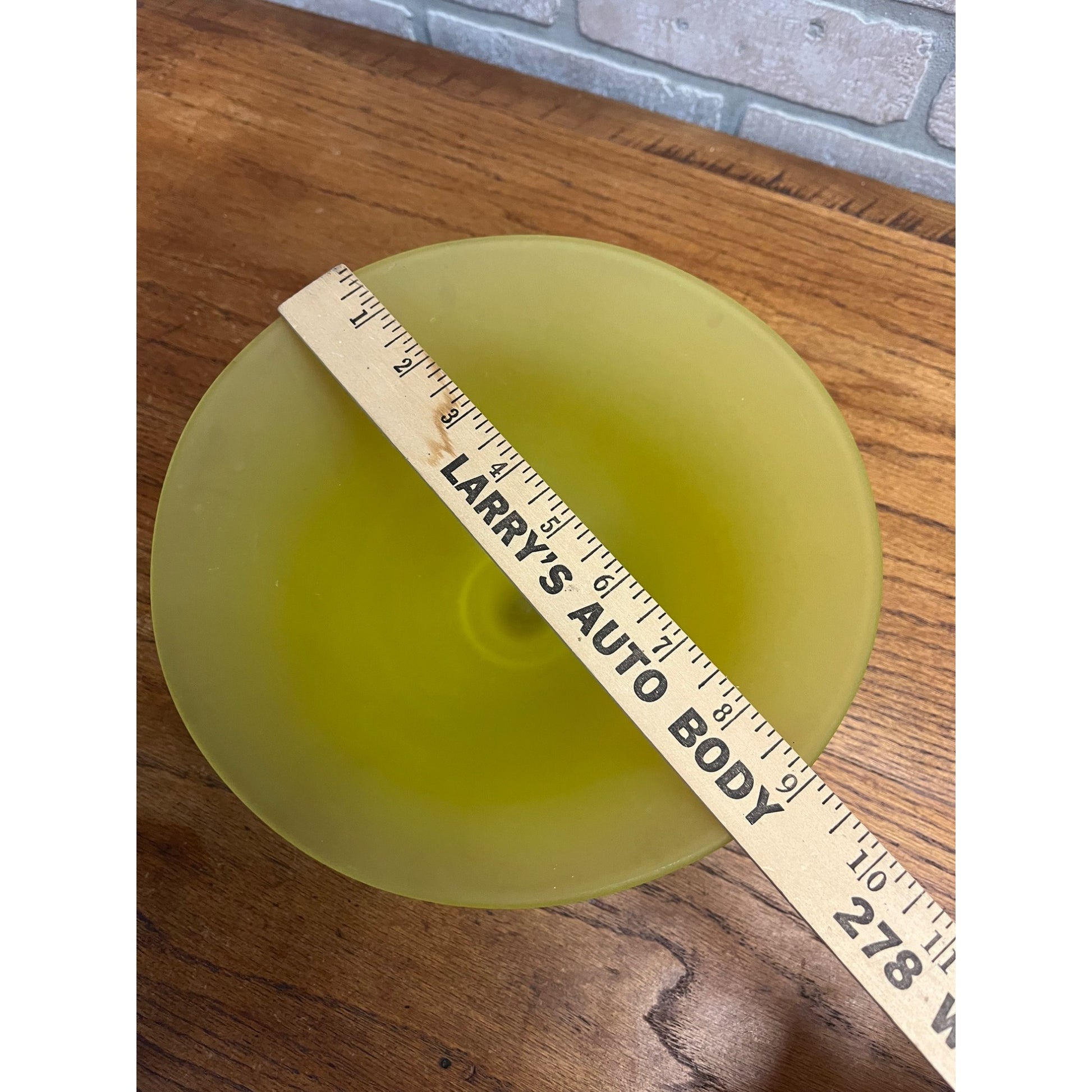 Vintage Tiffin Canary Vaseline Glass uranium Pedestal Bowl 9"