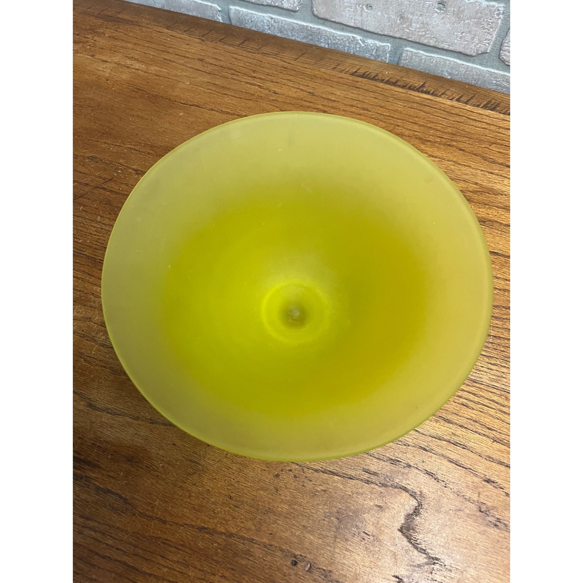 Vintage Tiffin Canary Vaseline Glass uranium Pedestal Bowl 9"