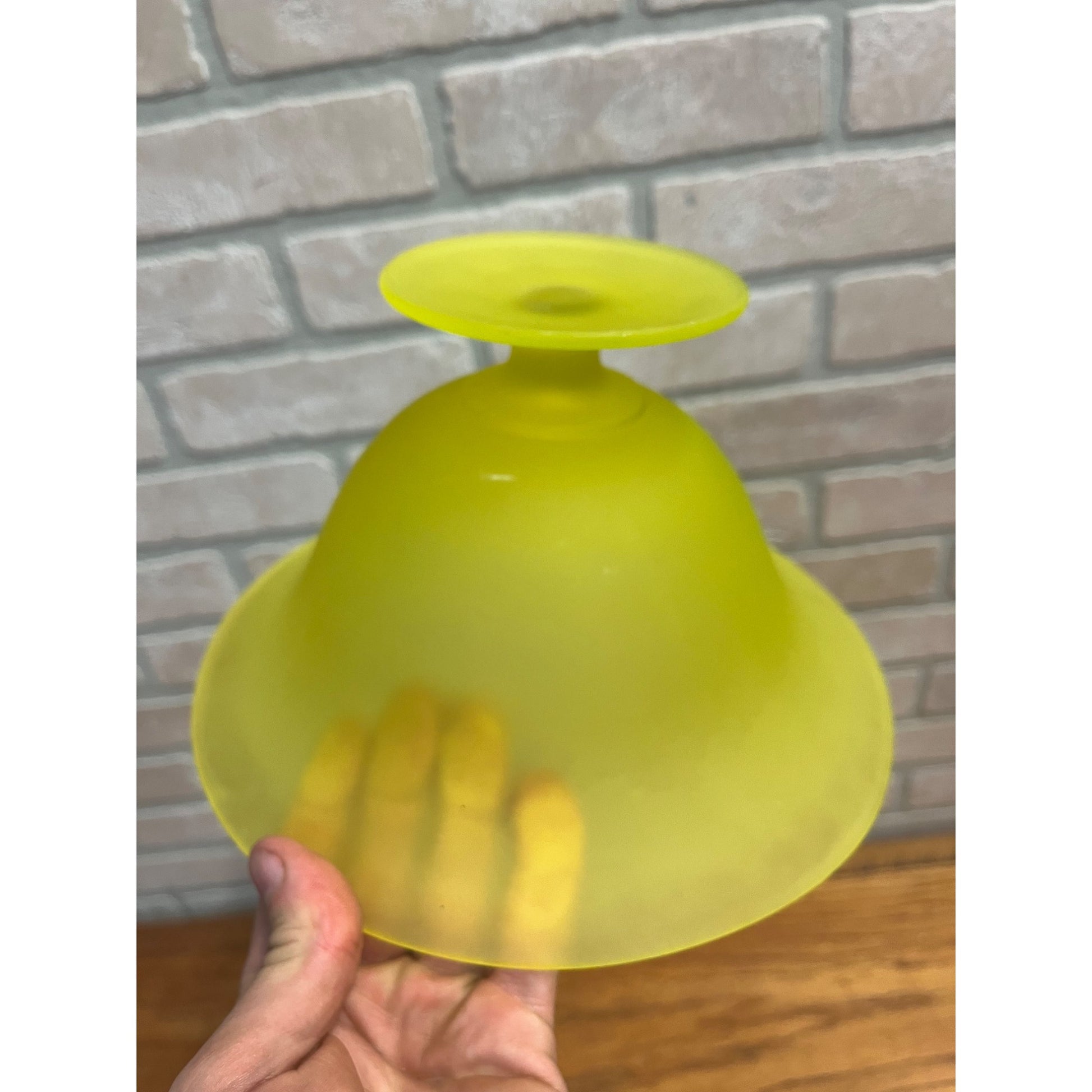 Vintage Tiffin Canary Vaseline Glass uranium Pedestal Bowl 9"