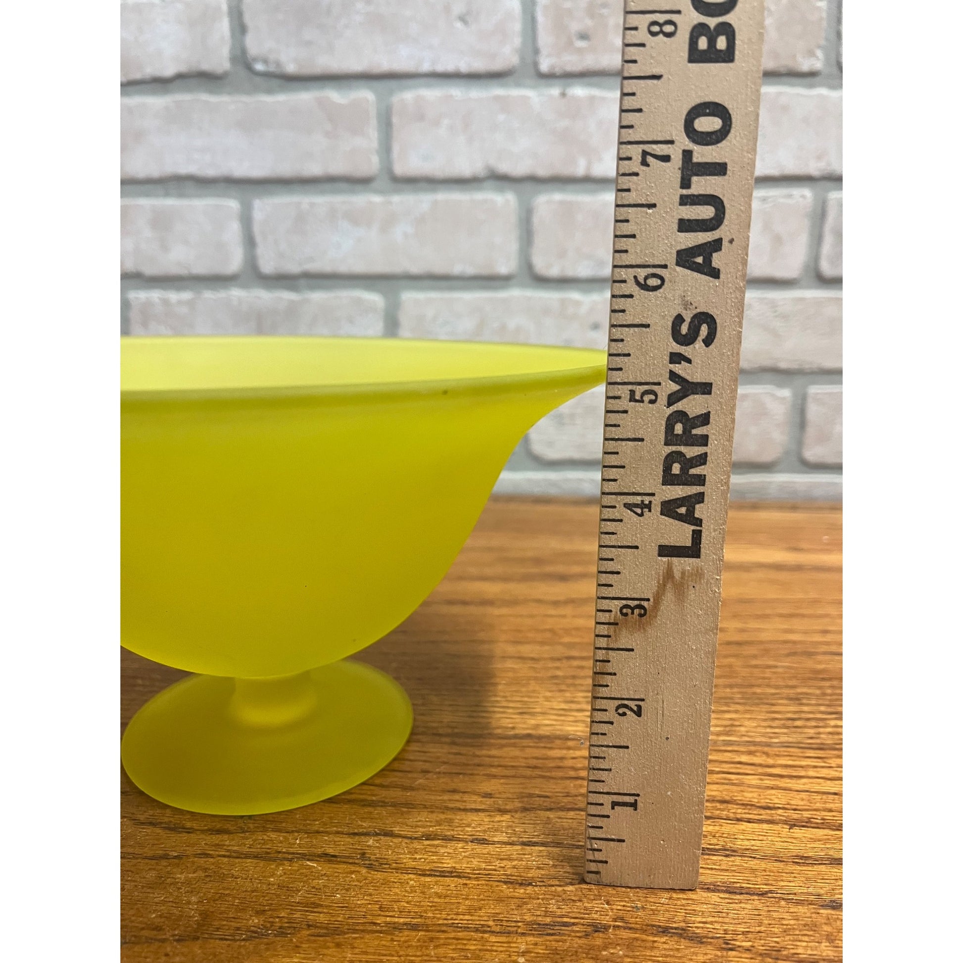 Vintage Tiffin Canary Vaseline Glass uranium Pedestal Bowl 9"