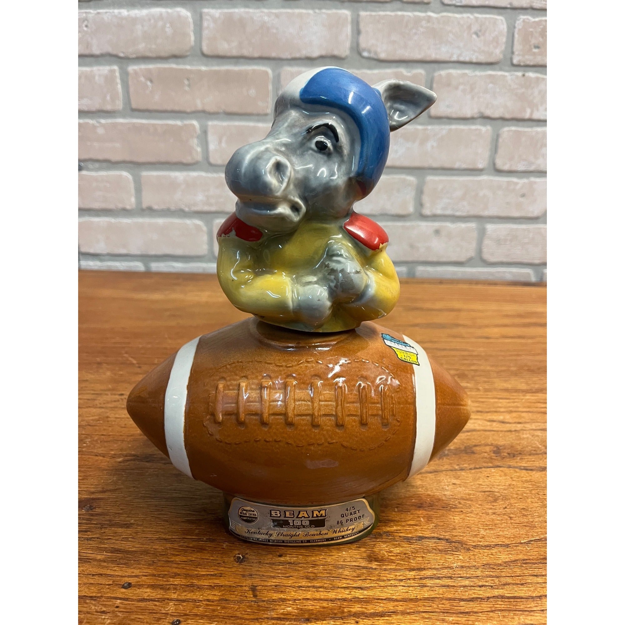 Vintage 70s Jim Beam Whiskey Decanters Donkey & Elephant Football Liquor Politic