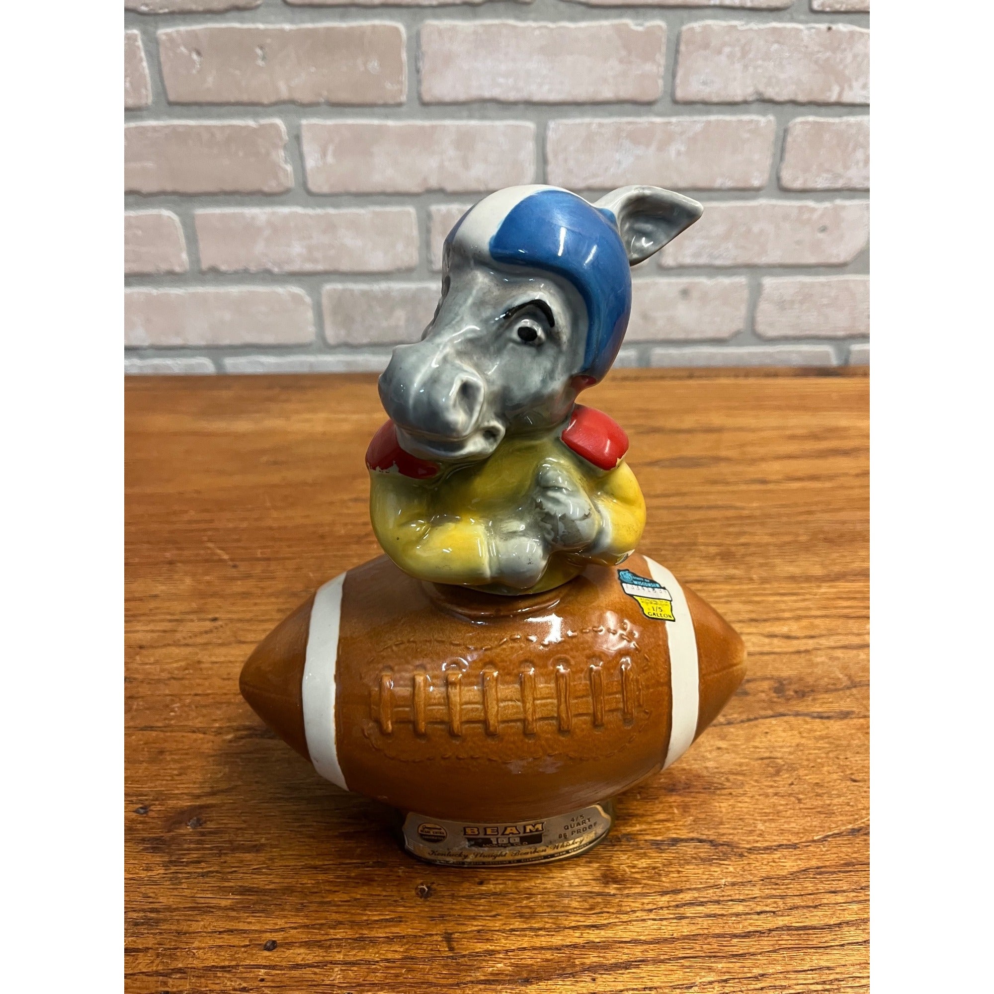 Vintage 70s Jim Beam Whiskey Decanters Donkey & Elephant Football Liquor Politic