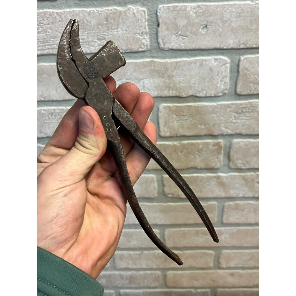 Vintage #3 Timmons & Sons Cobbler Lasting Pliers Hammer Foot Multitool 8.25"