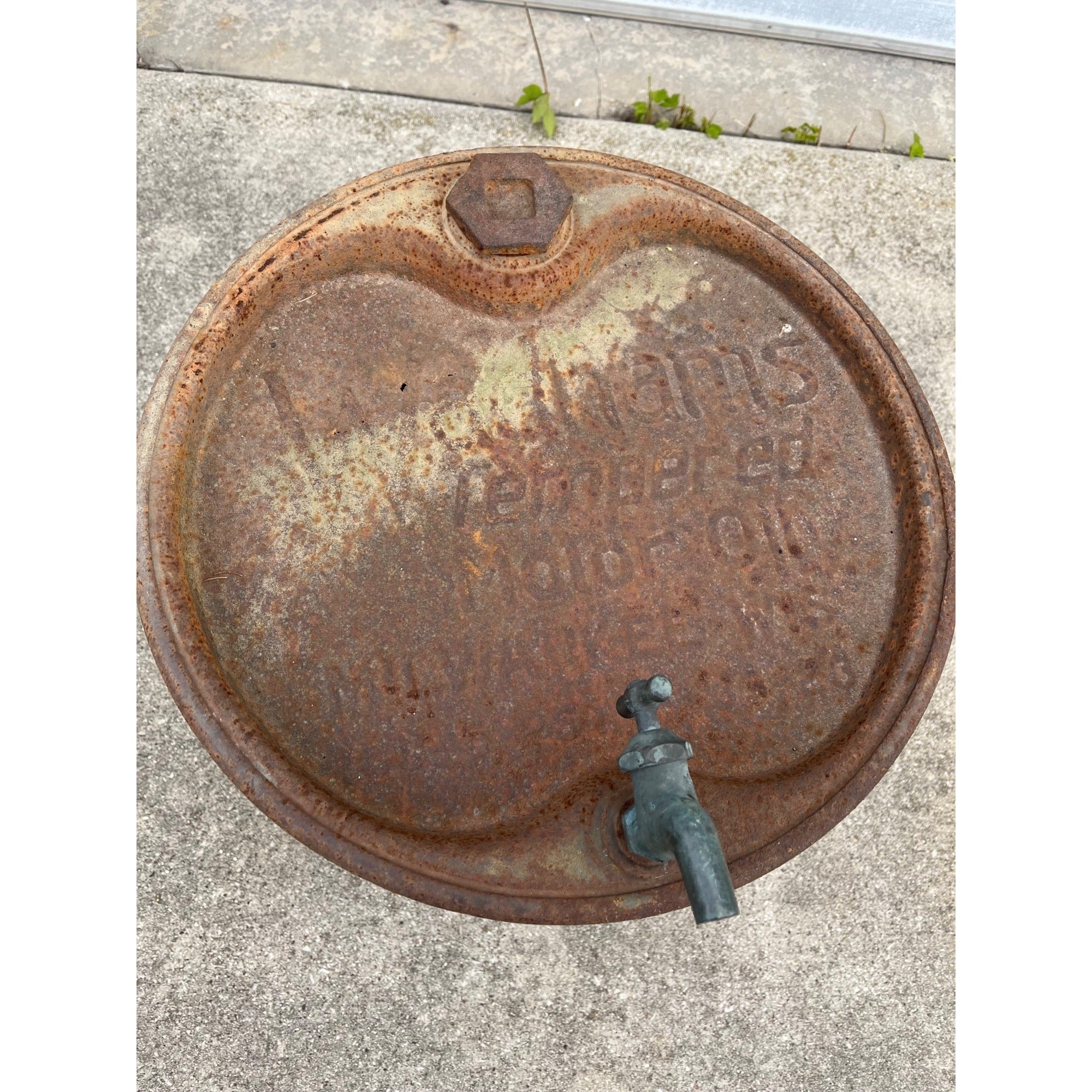 Wadhams Tempered Motor Oil Milwaukee Wis Gas Station 33 Gallon Oil Barrel Drum