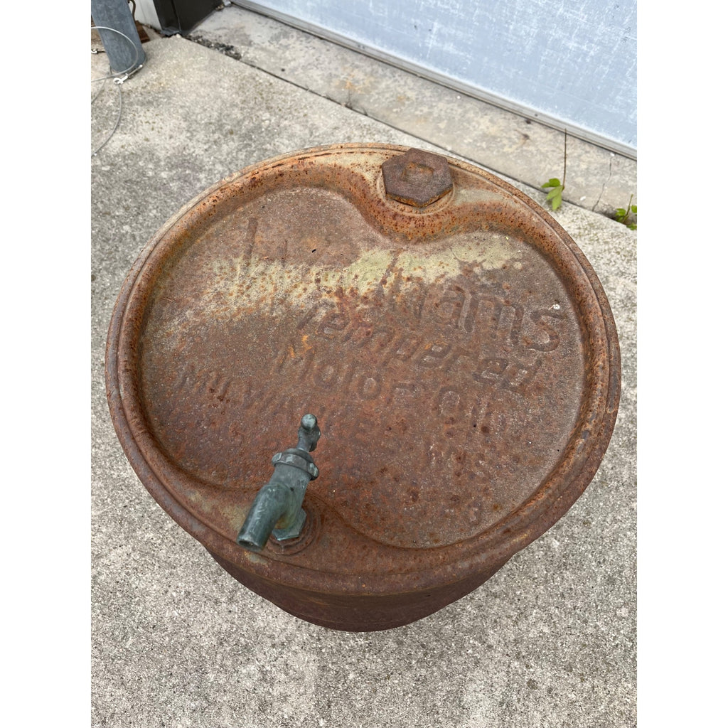 Wadhams Tempered Motor Oil Milwaukee Wis Gas Station 33 Gallon Oil Barrel Drum