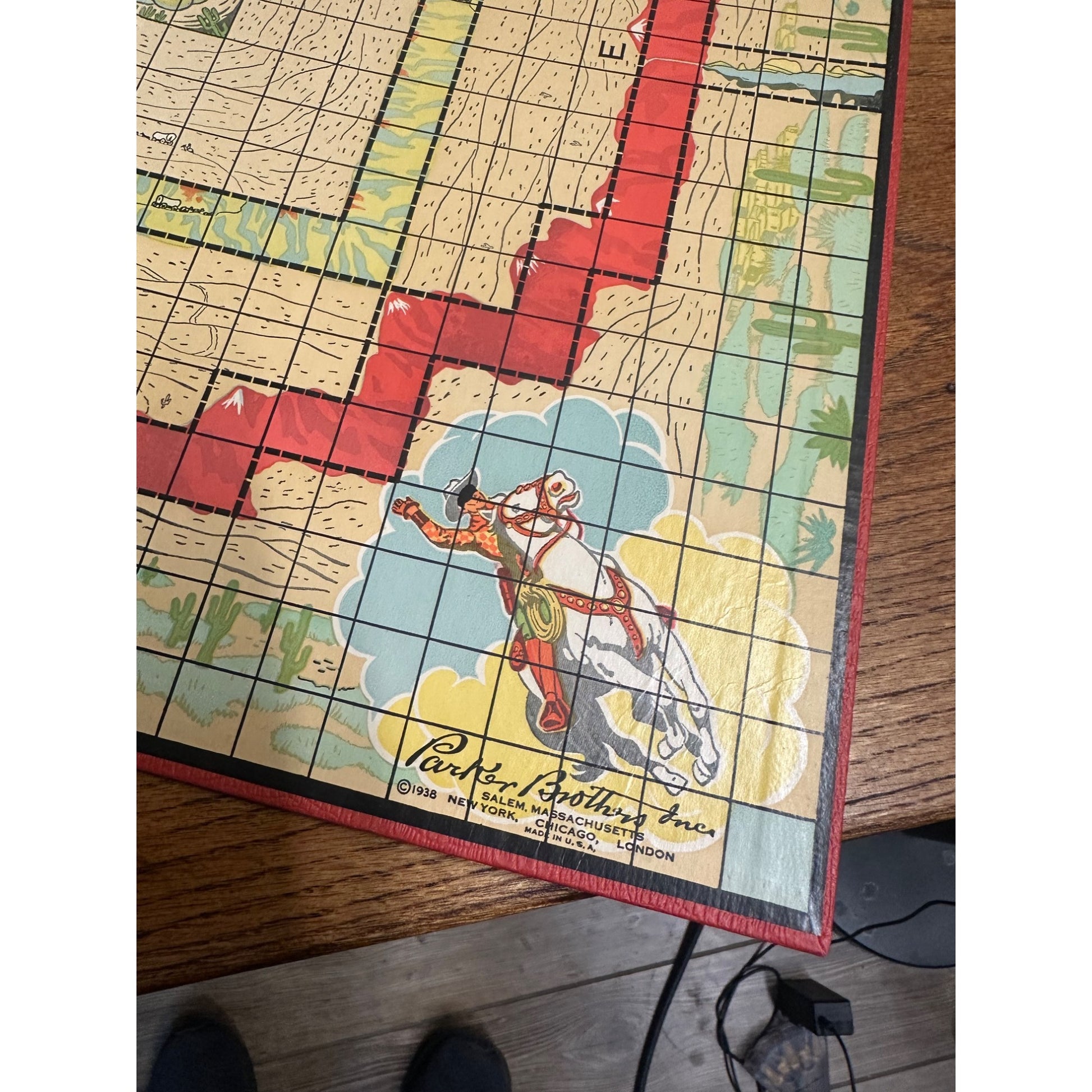 Vintage 1938 The Lone Ranger Board Game Board Only Replacement Part
