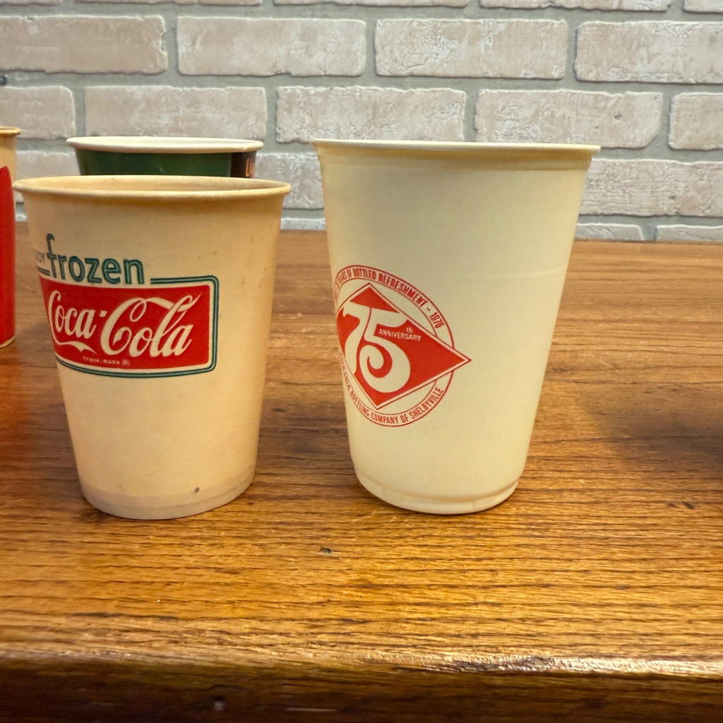 Vintage Mix Lot of Paper Wax Plastic Coca Cola Soda Advertising Promo Cups
