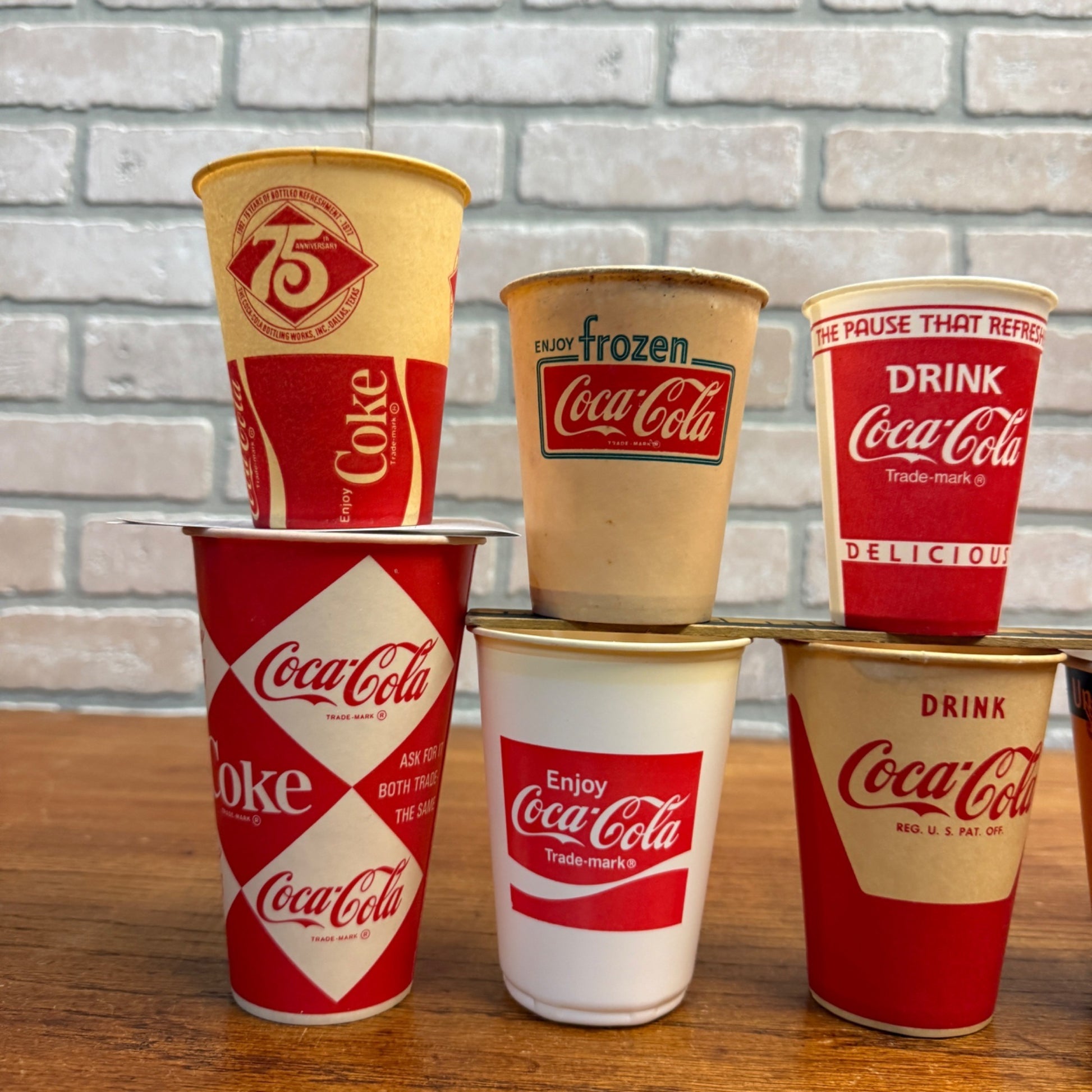 Vintage Mix Lot of Paper Wax Plastic Coca Cola Soda Advertising Promo Cups