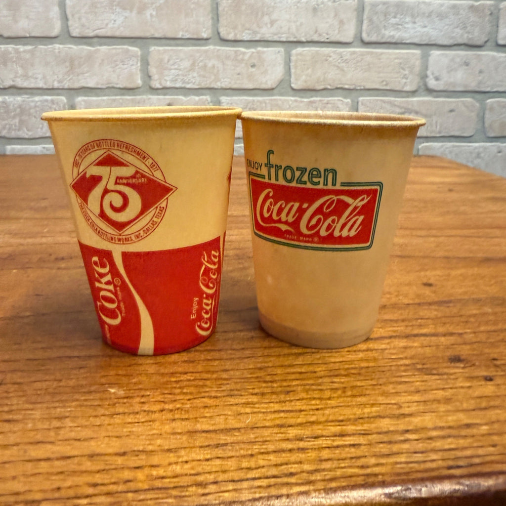 Vintage Mix Lot of Paper Wax Plastic Coca Cola Soda Advertising Promo Cups