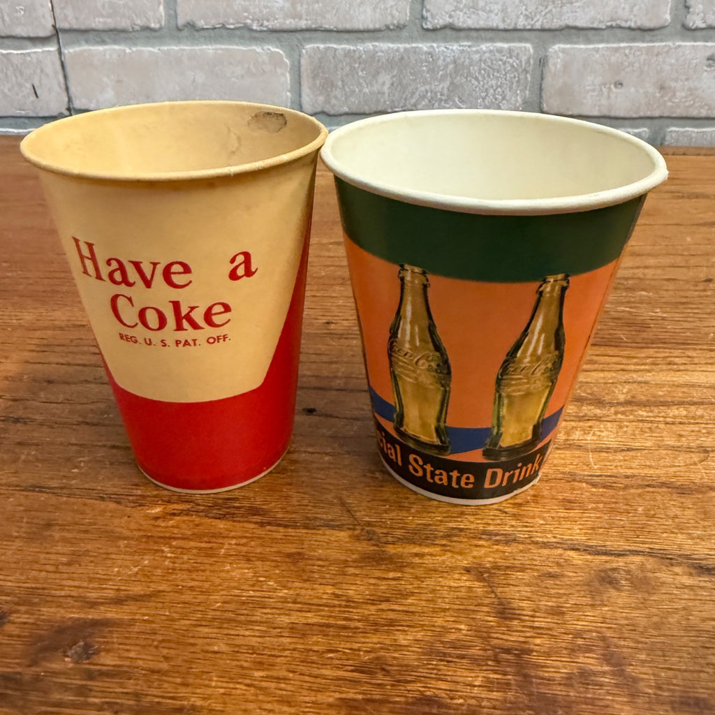 Vintage Mix Lot of Paper Wax Plastic Coca Cola Soda Advertising Promo Cups