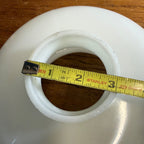 Vintage Art Deco Opaline White Milk Glass Shade Ribbed Bell Ceiling Pendant Lamp